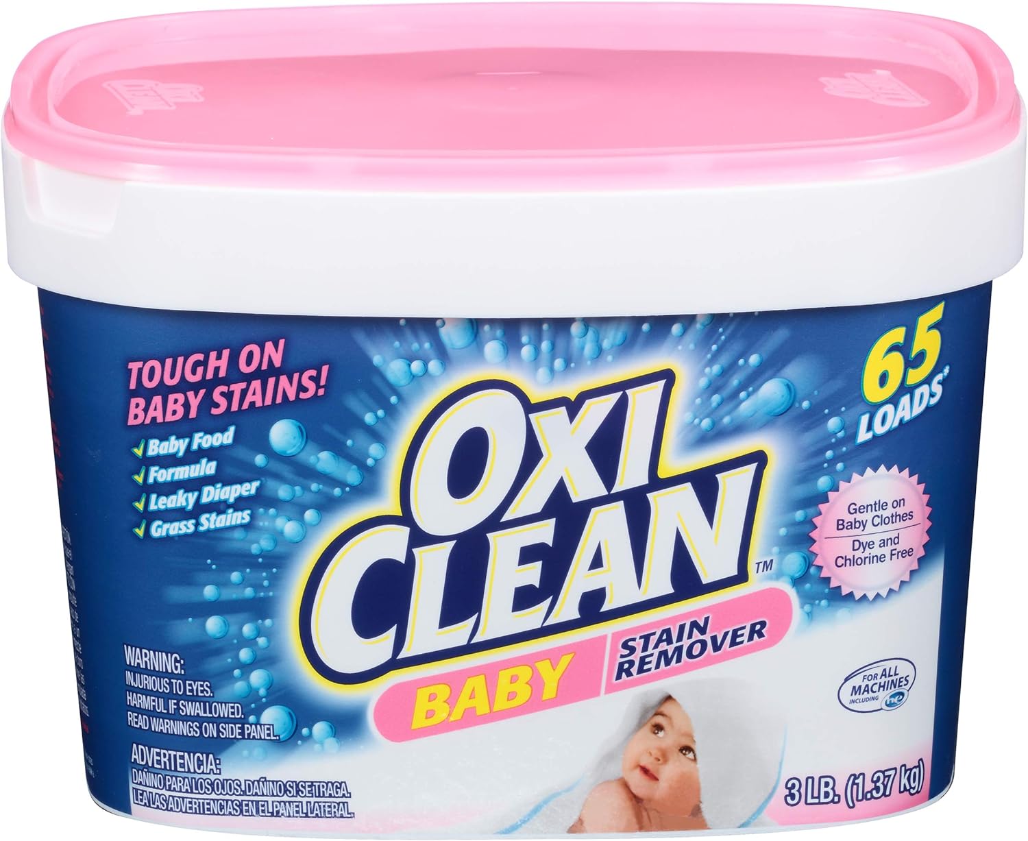 OxiClean Baby Stain Fighter, Soaker, 3 lb Tub Baby stain Soaker: Health & Personal Care