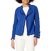 NIC+ZOE womens Fringe Mix Knit Jacket