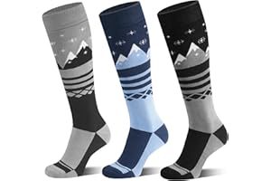 KEECOW Merino Wool Ski Socks for Men & Women Multipairs, Thermal Warm Winter Snowboard Hunting Outdoor - Knee-high