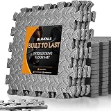 Amonax Gym Flooring Mats 60x60cm Interlocking EVA Foam 4 Tiles Grey view 1