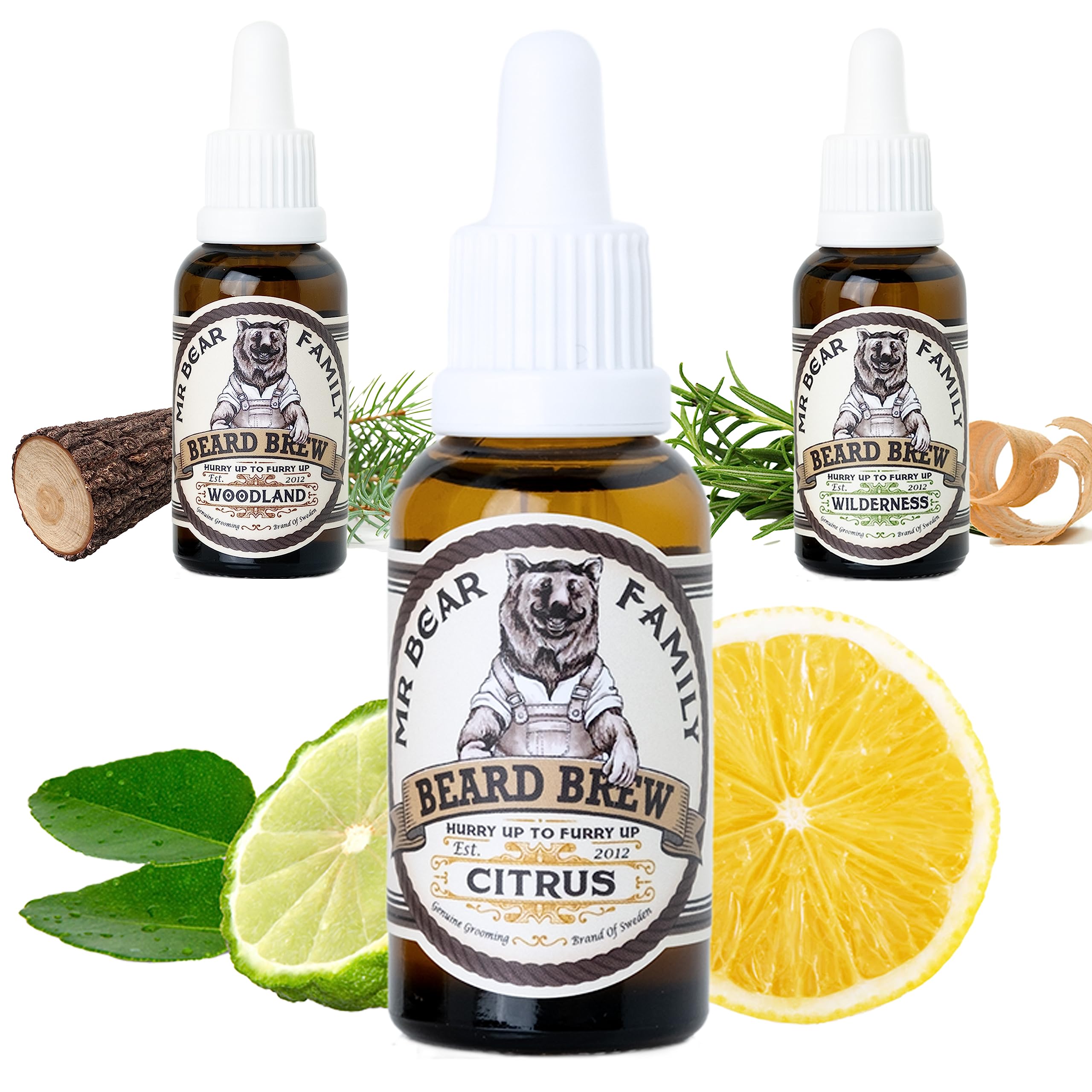 Natural Beard Oil for Men – Scented Beard Moisturiser Oil Contains Hydrating Jojoba + Argan Oils – Nourishing Mens Beards Softener for Healthier Hair Growth (Citrus, 30ml)