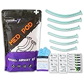 Lightning X Products Deluxe Nasopharyngeal (Nasal) Airway Kit - 6 Pieces NPA - Includes 6 NPA's, Lube, Wipes & Gloves