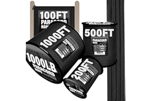 HOKINETY 1000Ib Paracord Rope - 100ft / 200ft / 500ft / 1000ft 4mm,12 Strand Parachute Spool Cord,para Cord Lanyard for Camping,Hammock,Clothsline,Hiking,Fishing,Survival braceletand Survival