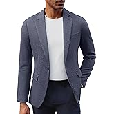 PJ PAUL JONES Men's Casual Knit Sport Coats One Button Slim Fit Blazer Notch Lapel Solid Suit Jacket with Pockets