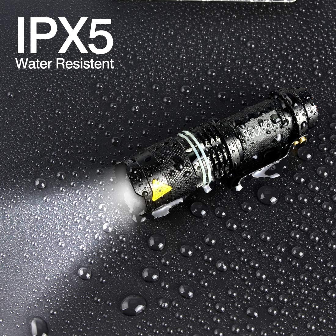 2 Pack Flashlights, ROCKBIRDS LED Flashlight with Belt Clip, Fluorescent Ring, Zoomable, High Lumen, 3 Modes, Water Resistant- Best Tools for Camping, Outdoor, Emergency - - 