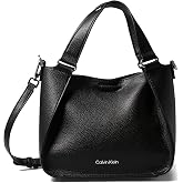Calvin Klein Women's Estelle Novelty Crossbody Handbag | Vegan Leather, Interior Slip &amp; Zip Pockets, Removable Zip Pouch, Adjustable Removable Strap, Travel
