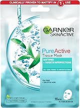 Garnier Pure Active Tea Tree & Salicylic Acid Sheet Mask 15 Min Mattifies Skin view 1