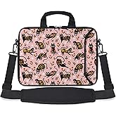 RICHEN 14 15 15.4 15.6 inch Laptop Shoulder Bag Messenger Bag Notebook Handle Sleeve Neoprene Carrying Case with Accessories Pocket (14-15.6 inch, Flowers Cats)