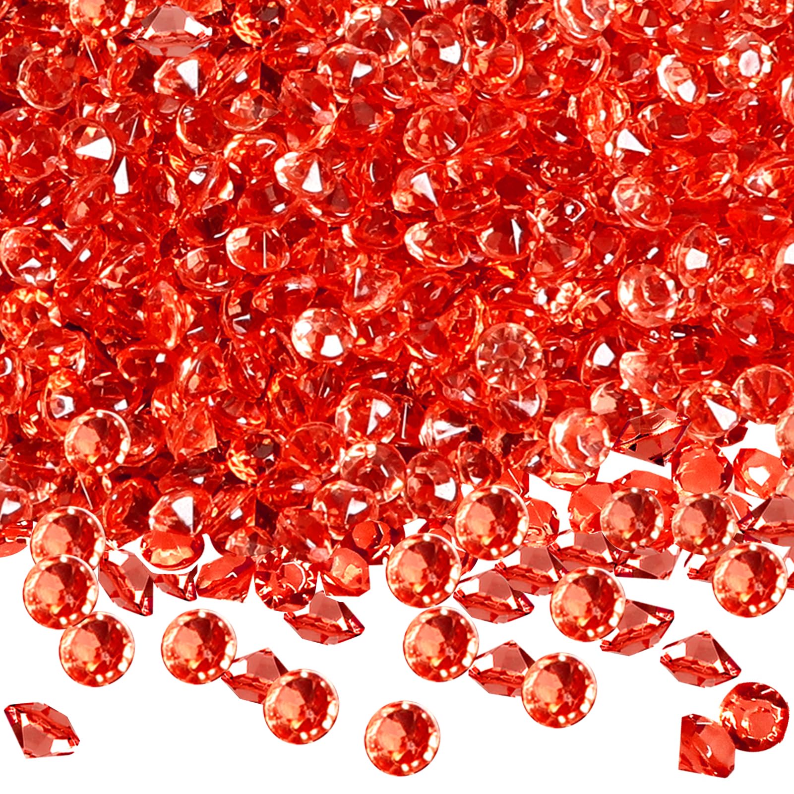 TOAOB 12000Pcs Red Table Scatter Crystals Acrylic Diamonds Rhinestones 3mm for Table Decorations Wedding Decoration Bridal Shower Decoration