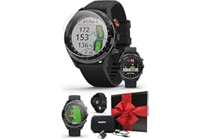 Garmin Approach S62 (Black) Premium GPS Golf Watch | Built-in Virtual Caddie, Mapping & Full Color Screen | Gift Box Bundle with PlayBetter Screen Protectors, Wall Adapter, & Case