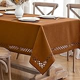 MIULEE Brown Thick Polyester Linen Rectangle