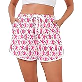 SWOMOG Womens Pajama Shorts Elastic Waist Sleep Shorts Women Comfy Lounge Pants Soft Pj Shorts with Pockets S-XXL
