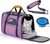 Morpilot Cat Carrier Airline Approved Top Opening Portable Bag 6.3kg Purple