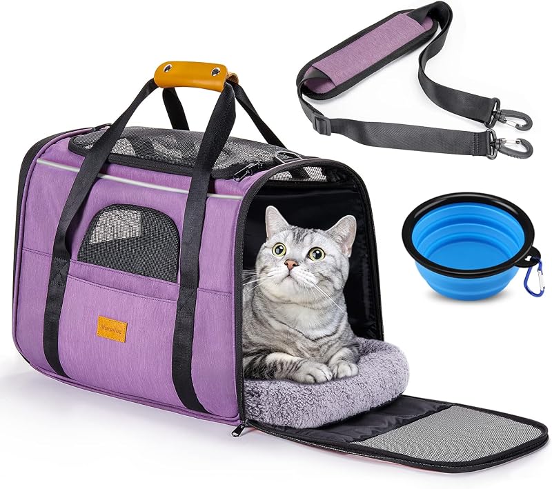 Morpilot Cat Carrier Airline Approved Top Opening Portable Bag 6.3kg Purple