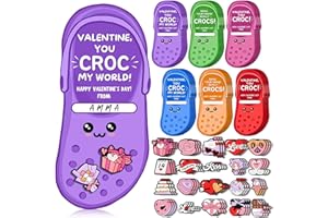 Denylo pro 90 Pcs Shoe Charms Gift Cards Valentine's Day Gifts Cute Shoe Charms with Colorful Cards Valentines Day Decoration