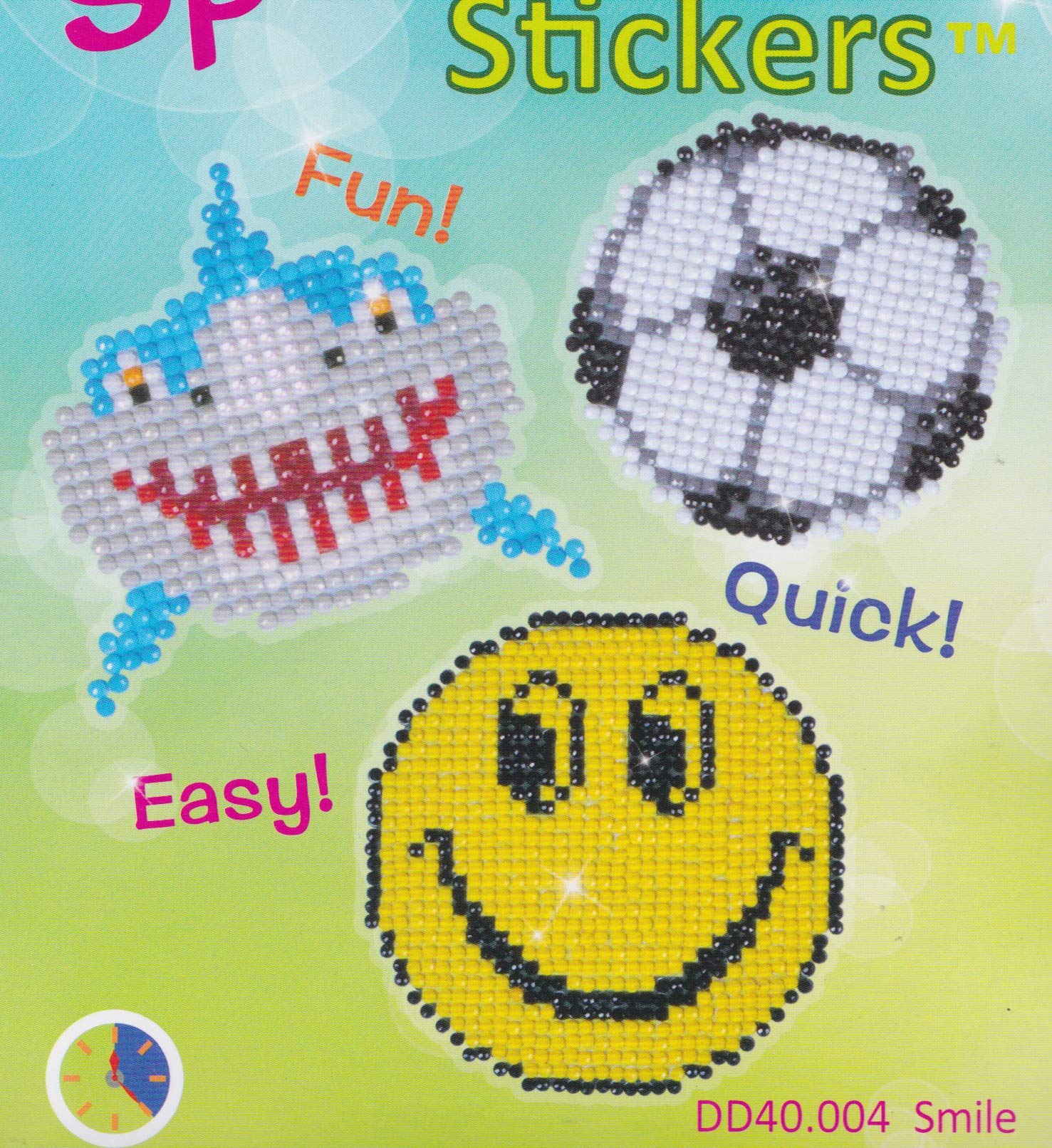 Pracht Creatives Hobby GmbH DD40-003 Sparkle Sticker Kit Smile 3 Piece Employment Sets Multi-Coloured One Size