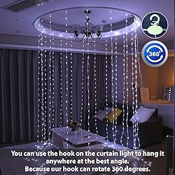 HXWEIYE 300LED White Fairy Curtain Lights for