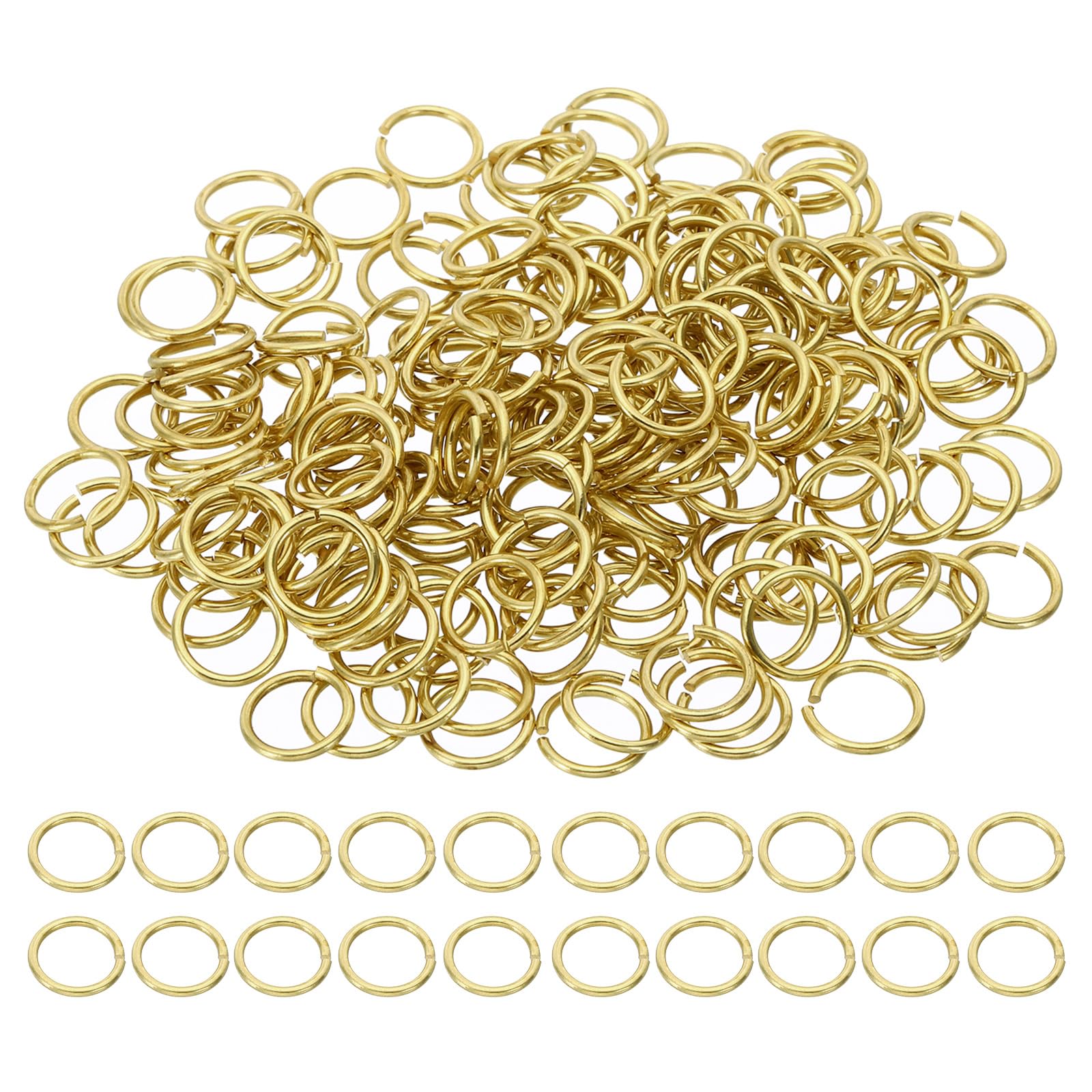 PATIKIL 9mm Open Jump Rings, 200Pcs Solid Copper Round Ring Charm Loops Connectors for Jewelry Making Crystal Garland Necklaces Earrings Keychains Craft DIY, Copper