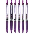 Pilot Precise V5 RT Retractable Rolling Ball Pens, Extra Fine Point, Purple Ink, 6 Pens