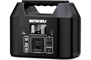 SinKeu Portable Power Station 122.8Wh, LiFePO4 Battery Solar Generator for Home Use, 150W Power Bank with AC Outlet for Camping, RV, Emergency Backup