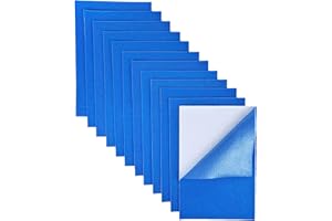 Jtnohx Self Adhesive Felt Sheets, 12 Pieces Felt Fabric with Adhesive Backing, 8x12 Inches Soft Sticky Back Fabric for Art & Craft DIY Project (Blue)