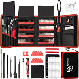 STREBITO Screwdriver Sets 142-Piece Electronics Precision Screwdriver with 120 Bits Magnetic Repair Tool Kit for iPhone, MacBook, Computer, Laptop, PC, Tablet, PS4, Xbox, Nintendo, Game Console