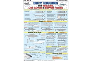 TIGHTLINES PUBLICATIONS Saltwater Bait Rigging Chart #1 - Waterproof Quick Reference Fishing Guide - (Trolling, Live Baiting, and Bottom Rigs) - Inshore & Offshore - Double-Sided & Easy to Read - Great Gift for Beginners