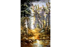 Hudemas Needlepoint Kit Printed Tapestry Canvas and Threads 16x10 inches (075 Forest)