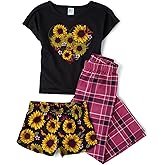 The Children's Place girls Short Sleeve Top and Pants,2 Piece Pajama Set