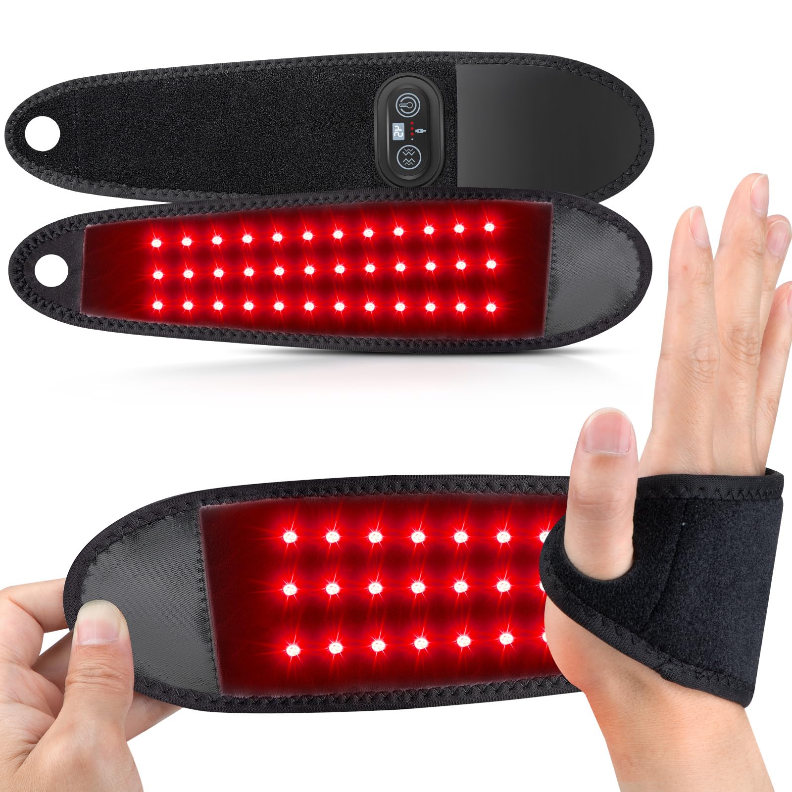 Photo 1 of ROMISA Red Light Therapy for Hand, Near Infrared Light Therapy Wrist Brace & Red Light Therapy Wrist Wrap Pad for Faster Recovery