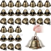 Gejoy 30 Pieces Christmas Small Brass Bells, Bronze | 1.65 x 1.5 Inches, Christmas Decorations, Vintage Mini Bells for Wind Chime Crafts, for Dog Training, Wedding, Antique Finish