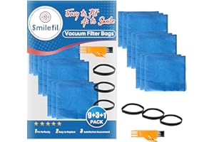 S SMILEFIL Smilefil 9 Pack 25-1201 Blue Cloth Reusable Dry Filter Bags Compatible with Stanley Shop Vac 1-5 Gallon Wet/Dry Vacuums