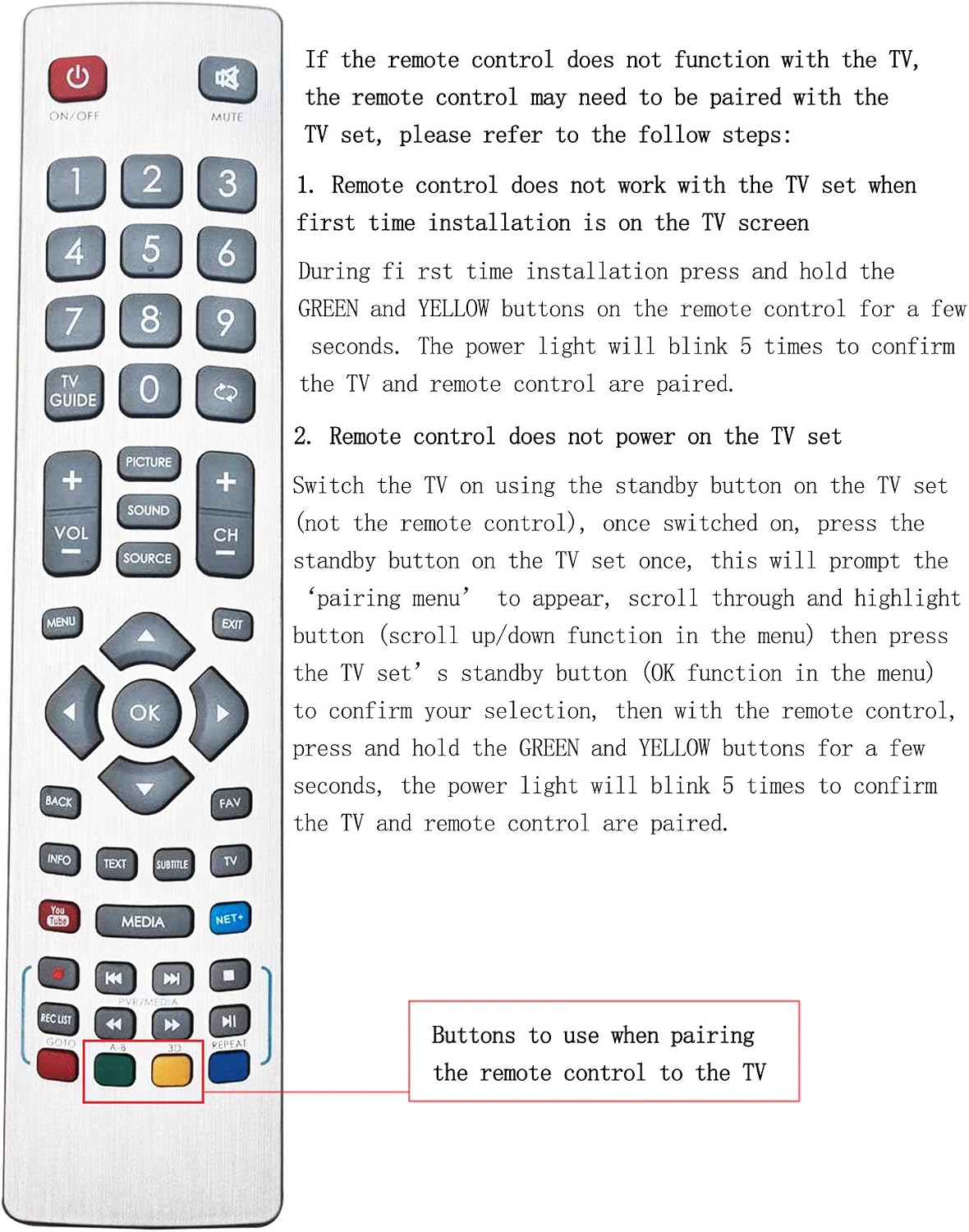 ALLIMITY Remote Control Replacement Fit for TV LC-32CFE6131K LC-43CFE6131K LC-49CFE6031K LC-32CFE6351K LC-32CFE6352K LC-49CFE6351K LC-55CFE6352K LC-43CFE6241K LC-49CFE6241K - Image 3