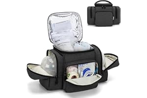 BAFASO Wearable Breast Pump Bag Compatible with Elvie Breast Pump or Momcozy S12 Pro, Tote for Wearable Breast Pump and Extra Parts (Patent Pending), Black