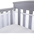 BreathableBaby Breathable Mesh Liner for Full-Size Cribs, Sheer Deluxe 5mm Mesh, Scallops (Size 4FS Covers 3 or 4 Sides)