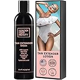 Tan Extender Daily Moisturizer - Best After Tanning Lotion w/Organic Oils and Hyaluronic Acid to Extend Your Tan from Sunless Tanner, Spray Tan, Sun or Tanning Bed 8.0 fl.oz.- Booklet included