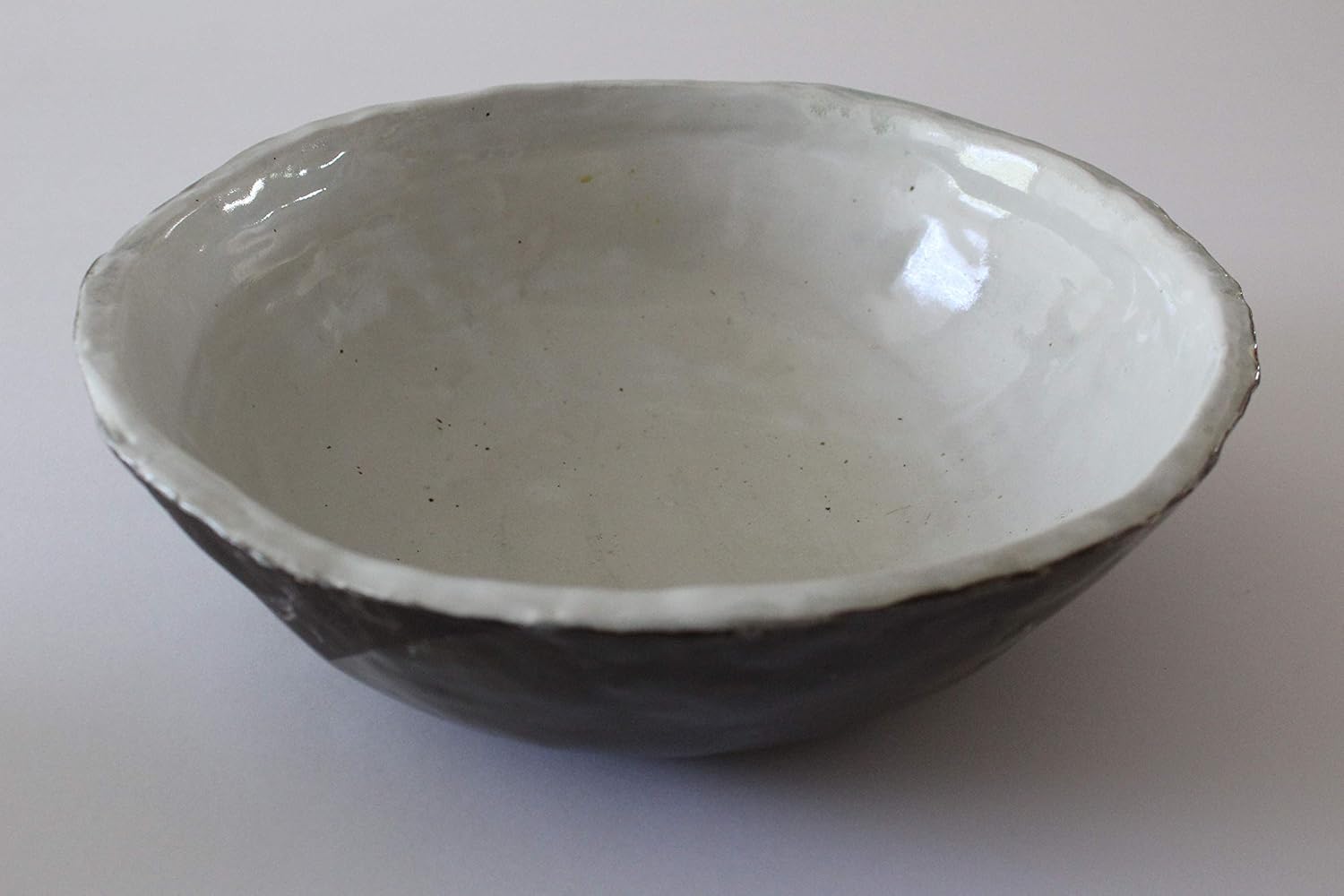 Amazon Com Big Inside White Outside Brown Bowl Simple Brown Clay Bowl Modern Ceramic Bowl Handmade Pottery Gift For Her Fruit Dish Nuts Bowl Handmade