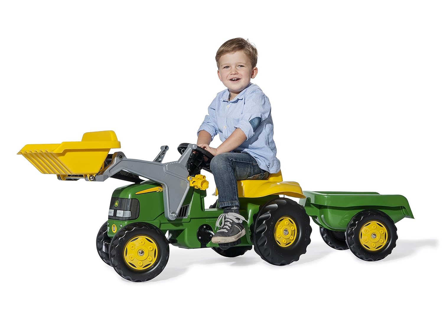 John Deere Ride-on Tractor with Loader and Detachable Trailer:  Amazon.co.uk: Toys & Games