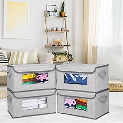 Univivi [4-Pack Fabric Storage Boxes Collapsible