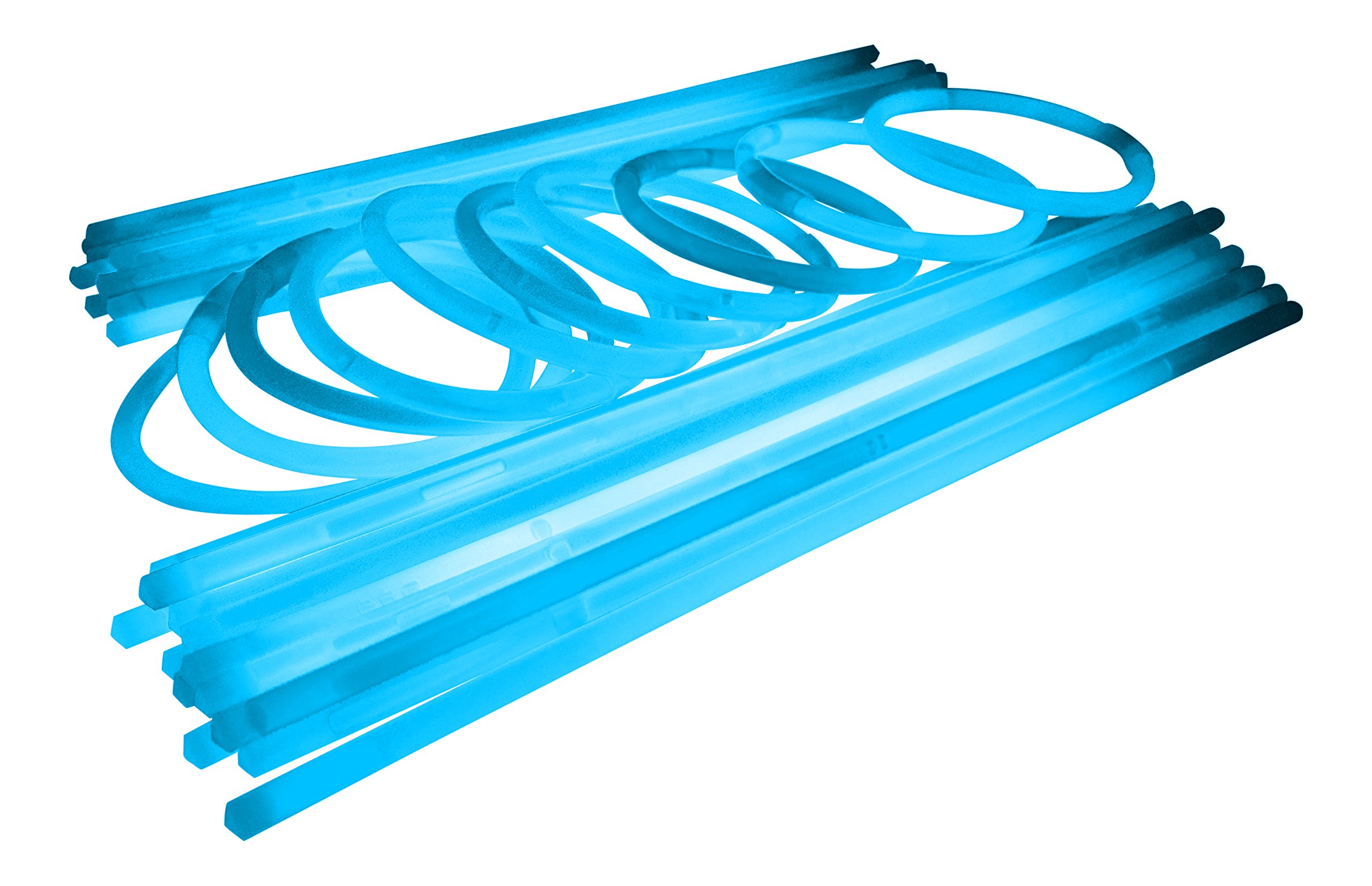 Glowtopia 8 inch Glow Stick Bracelets + Connectors - Premium Glowsticks from (100 Pack, Blue)