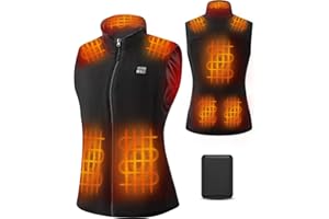 JS LifeStyle Fleece Heated Vest Jackets for Women with 18400mAh Power Bank，3S Rapid Heating Vest with Light-Off Design