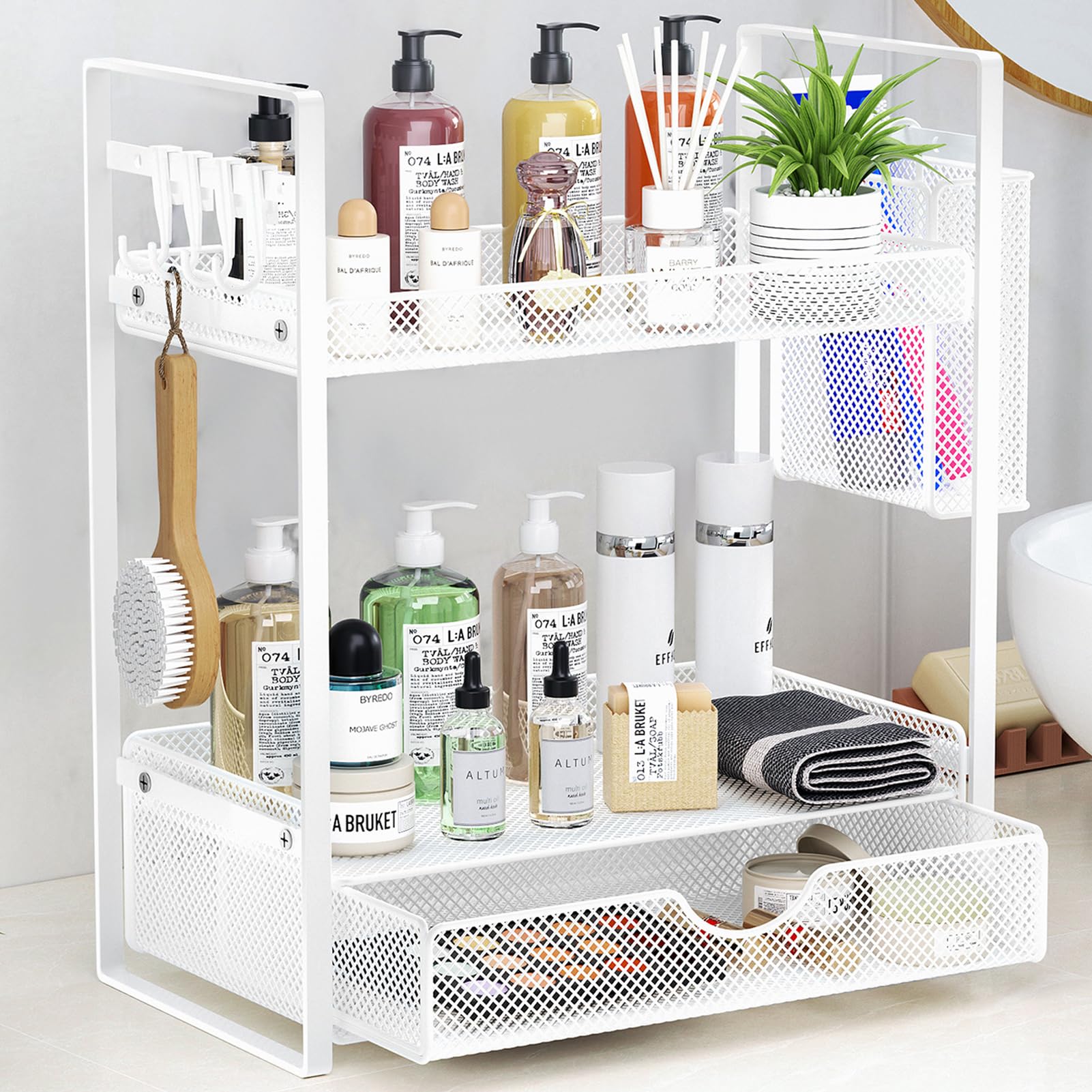 2 Tier Badkamer Counter Organizer, Houten 2 Tier Badkamer Counter Organizer, Houten