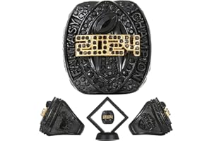 HuangouSA 2024 Fantasy Football Trophy Ring League Championship Rings Premium Champion Award for Winner