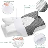 Elviros Cervical Memory Foam Pillow Ergonomic Neck Support Dark Grey view 6