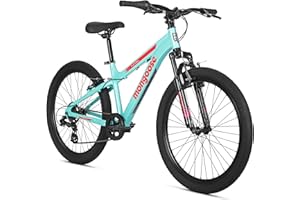 Mongoose Flatrock 21-Speed Hardtail Mountain Bike, 24 to 29-Inch Wheels, for Men Women Boys and Girls, Front Suspension, 14.5