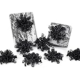 HUIHUANG Black Bows for Gift Wrapping Curly Gift Bow 5 inch x 8 Counts Self-Adhesive Ribbon Bows for Presents, Paper Bag, Party Favors, Wrapping Accessories, Holiday Wedding Decoration
