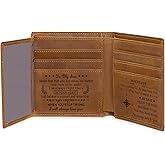 Fundykee Engraved Mens Wallet Personalized Leather Wallet for Men Husband Dad Son Boyfriend Love Custom Gifts (Tri-fold wallet to my son)