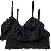 Amazon Essentials Womens Stretch Galloon Lace Unlined Longline Triangle Bralette