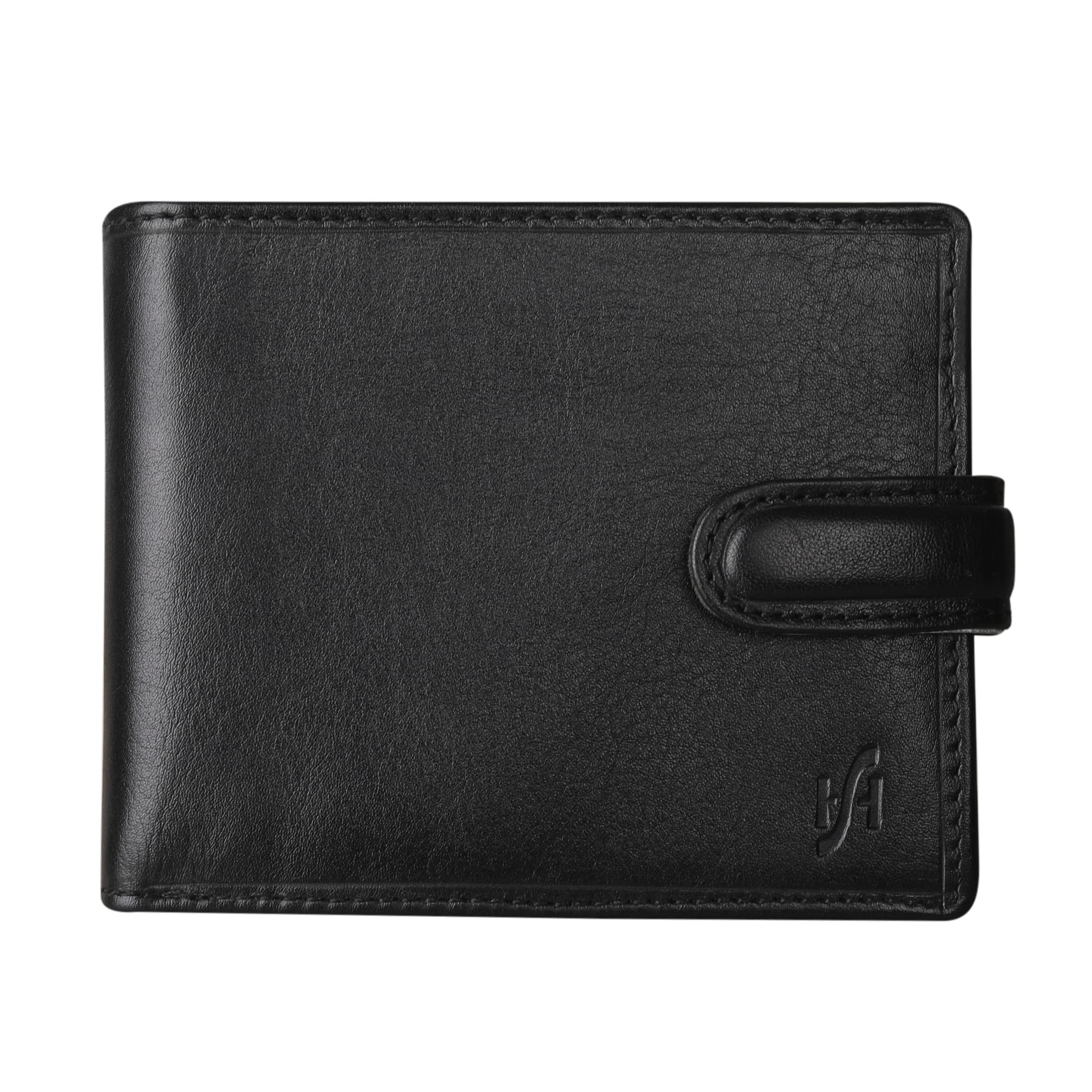 STARHIDE Mens RFID Blocking Leather Wallet with Coin Pocket, ID Window, Zipped Compartment & Gift Box – Genuine VT Leather Slim Bifold Wallet 825 (Black)