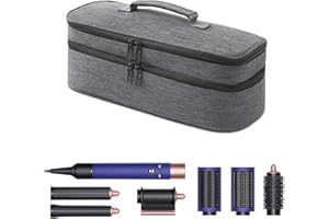 GREENESTA Hair Tools Travel Bag Compatible With Shark Flex Style Attachment, Shark Airwrap Flexstyle, Dyson Airwrap | Travel Case For Sharkflex Styler | Beauty Hair Dryer Attachments Storage (Black)